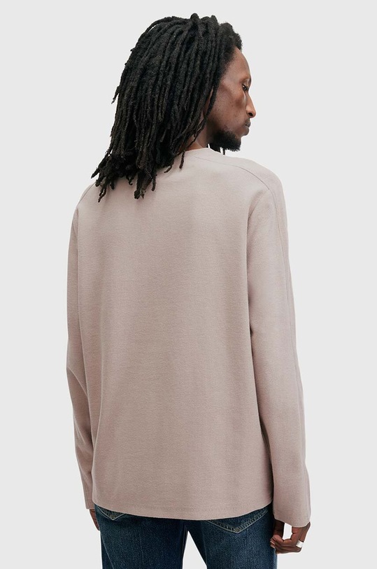 Ρούχα Βαμβακερή μπλούζα με μακριά μανίκια AllSaints ROWE M027JB μπεζ