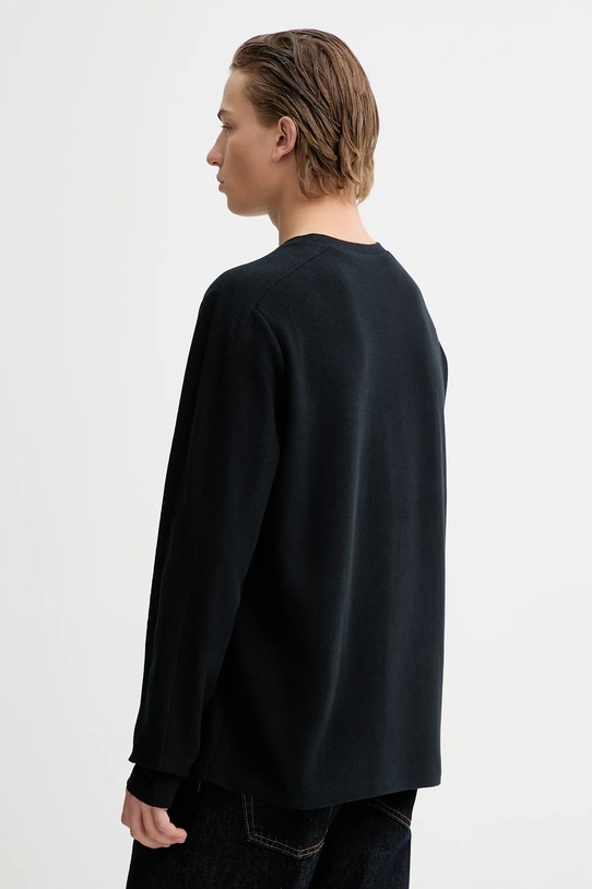 Oblečení Bavlněné tričko s dlouhým rukávem AllSaints ROWE M027JB černá