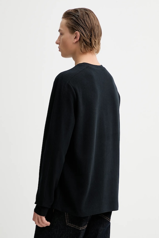 Oblečení Bavlněné tričko s dlouhým rukávem AllSaints ROWE M027JB černá