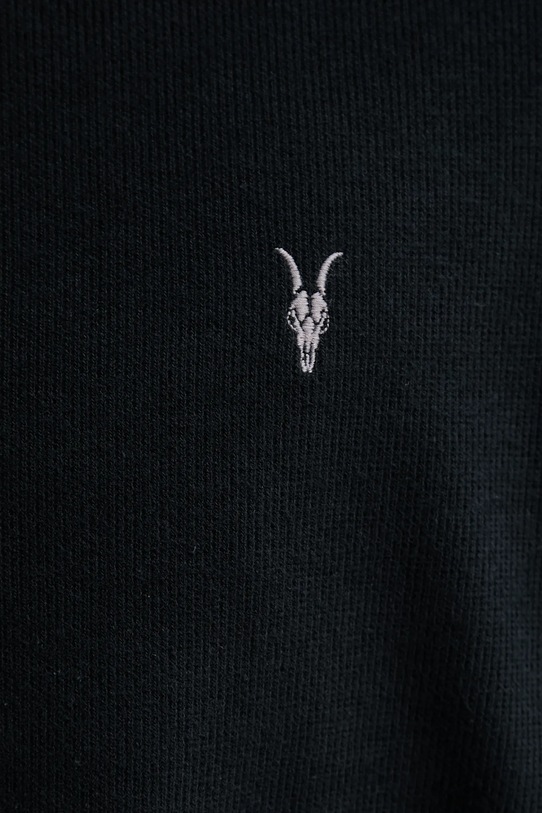 Bavlněné tričko s dlouhým rukávem AllSaints ROWE M027JB černá