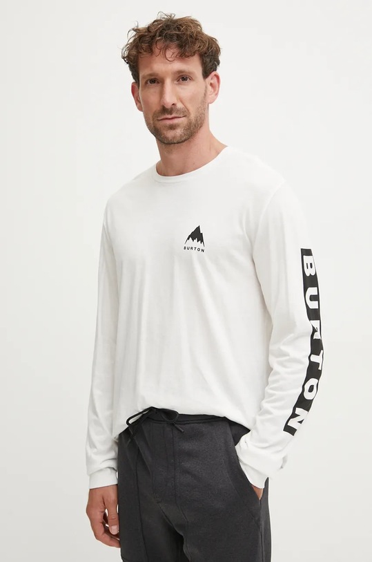 Bavlněné tričko s dlouhým rukávem Burton potisk bílá 203921
