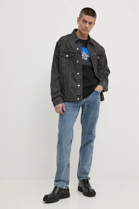 Karl Lagerfeld Jeans longsleeve din bumbac 246D1708 negru AW24