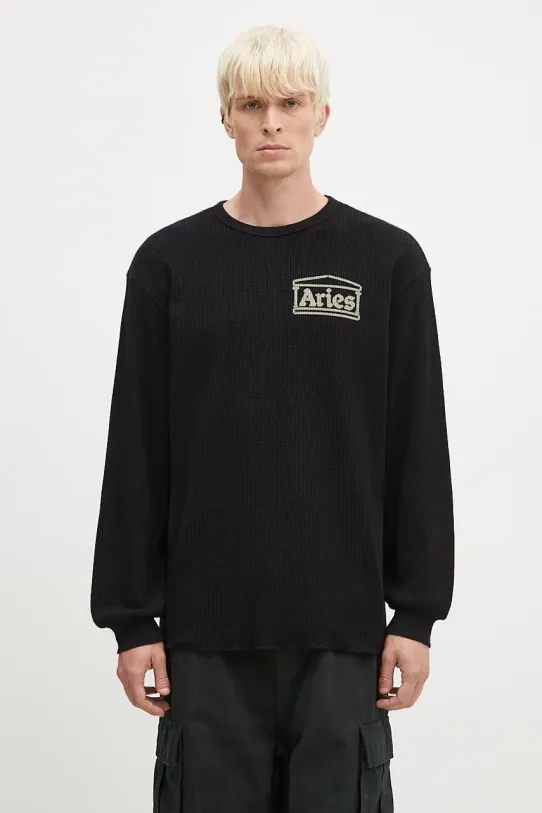 Aries cotton jumper Waffle fine-knit black AR4066602