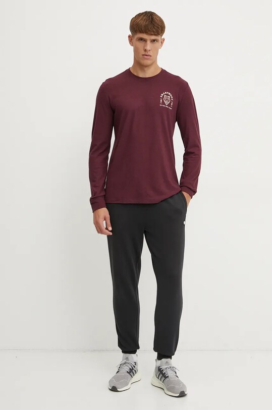 Smartwool longsleeve sport Bear Stare SW002598 burgundia AW24