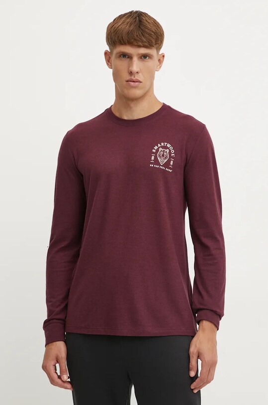 Одяг Спортивний лонгслів Smartwool Bear Stare SW002598 бордо