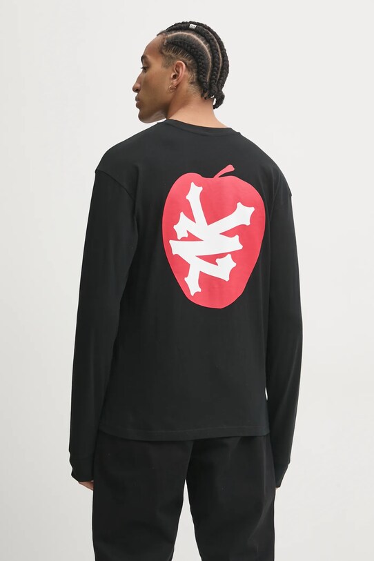 Zoo York longsleeve bawełniany nadruk czarny 60240008