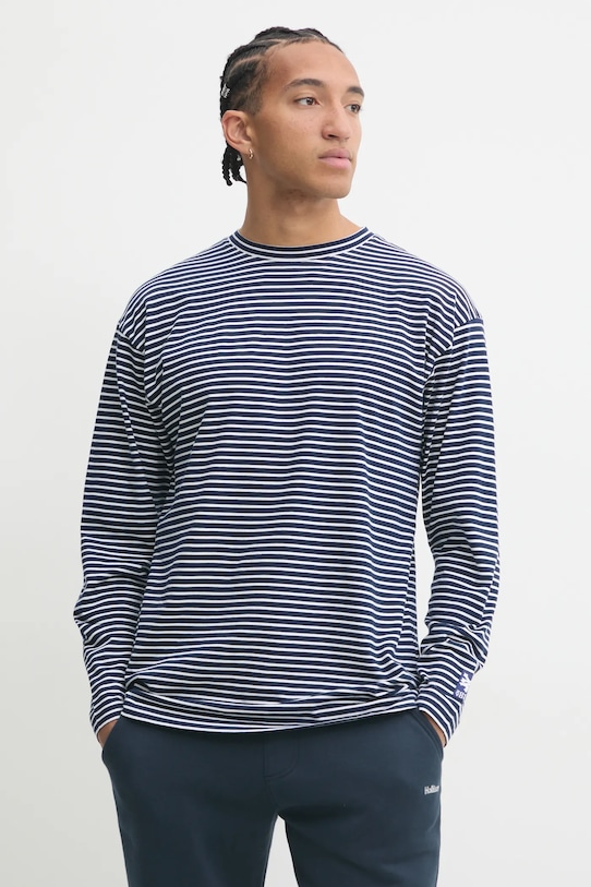 Бавовняний лонгслів Zoo York візерунок темно-синій 60240007