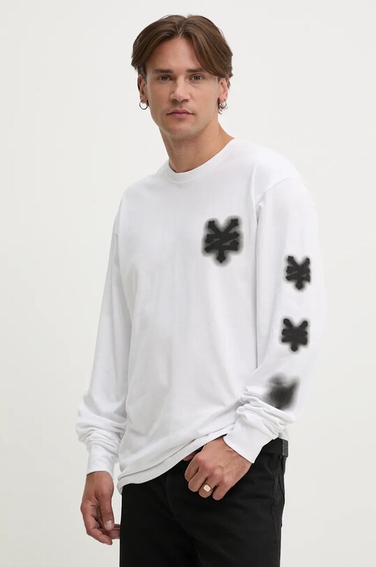 Zoo York longsleeve bawełniany nadruk biały 60240006