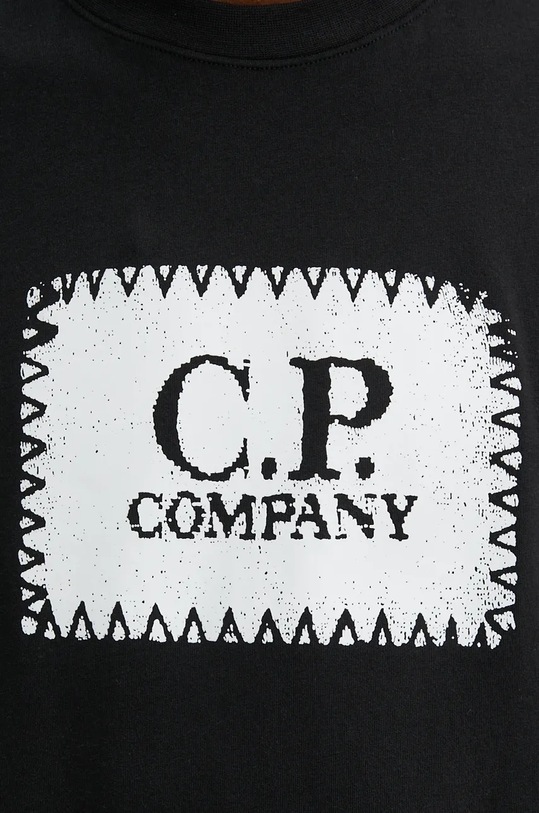 Бавовняний лонгслів C.P. Company 17CMTS169A005100W чорний