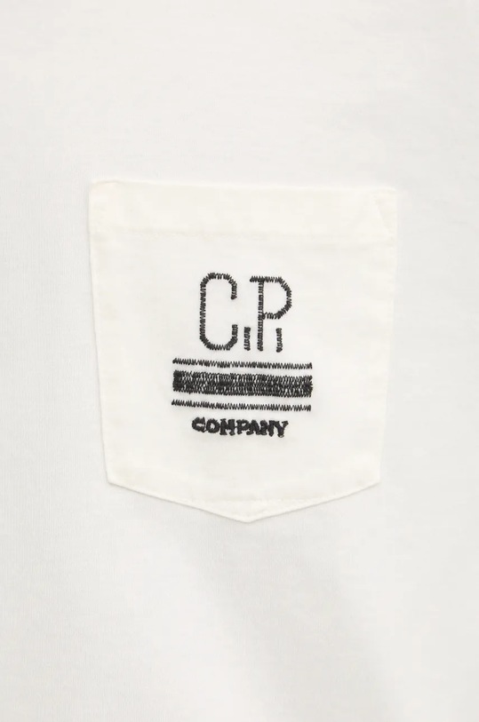 Bavlnené tričko s dlhým rukávom C.P. Company 17CMTS179A006203W béžová