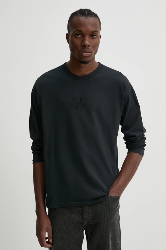 Бавовняний лонгслів C.P. Company бавовна темно-синій 17CMTS182A005697G