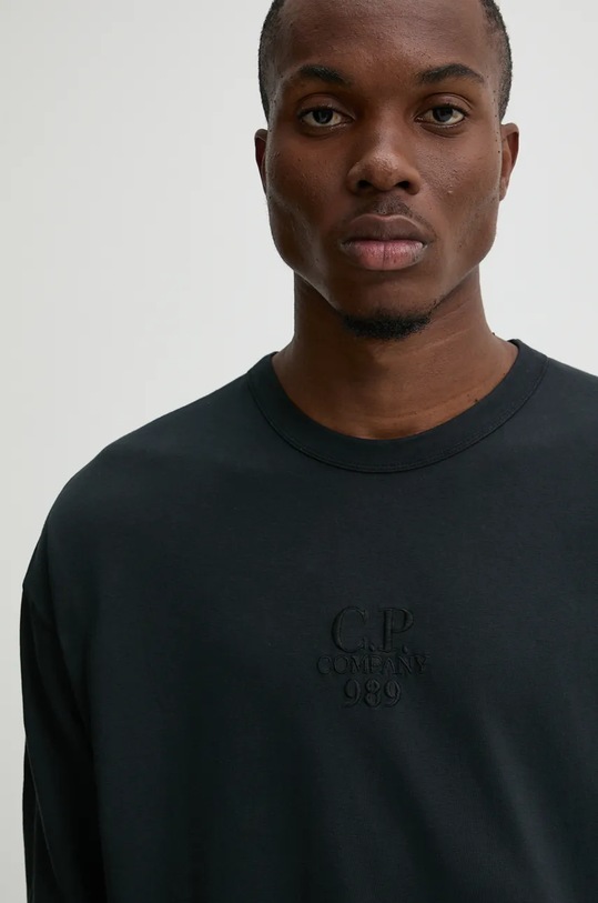 Бавовняний лонгслів C.P. Company темно-синій 17CMTS182A005697G
