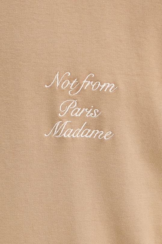 Bavlněné tričko s dlouhým rukávem Drôle de Monsieur Le T-Shirt Slogan ML E.TS220.CO002.IBN béžová