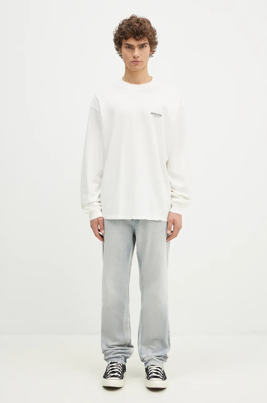 Pamučna majica dugih rukava Represent Represent Owners Club OCM41119.072 bijela