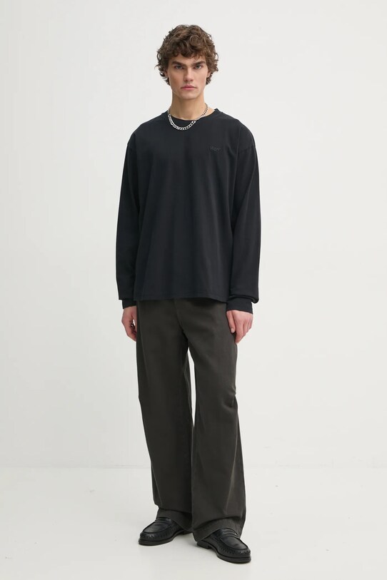 Won Hundred longsleeve din bumbac 3301.12063 negru AW24
