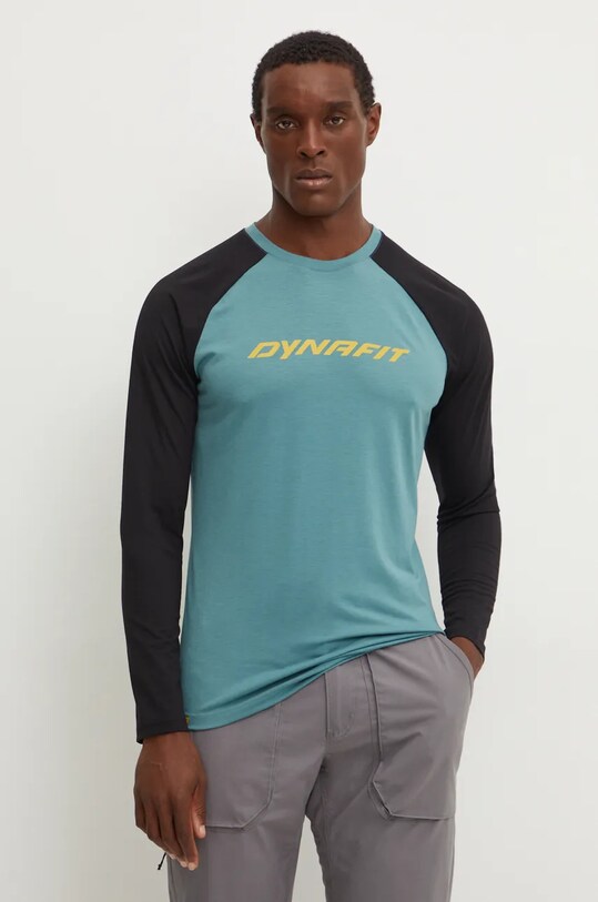 Dynafit longsleeve sportowy 24/7 z elastanem turkusowy 08.0000070956