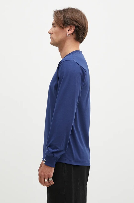 Хлопковый лонгслив A Bathing Ape One Point Longsleeve 1K80111017 тёмно-синий AW24