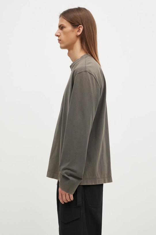 Our Legacy cotton longsleeve top Big Longsleeve M4246BAC gray AW24