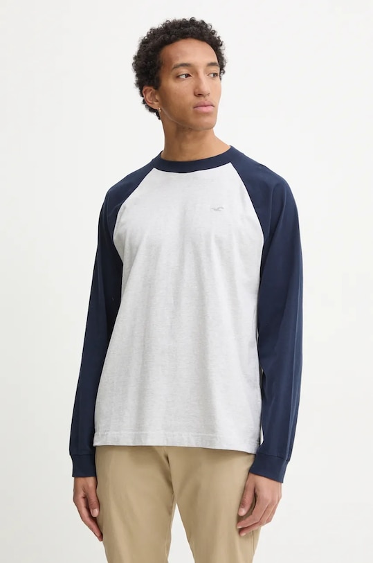 Hollister Co. longsleeve bawełniany wzorzyste szary KI324.4170.200