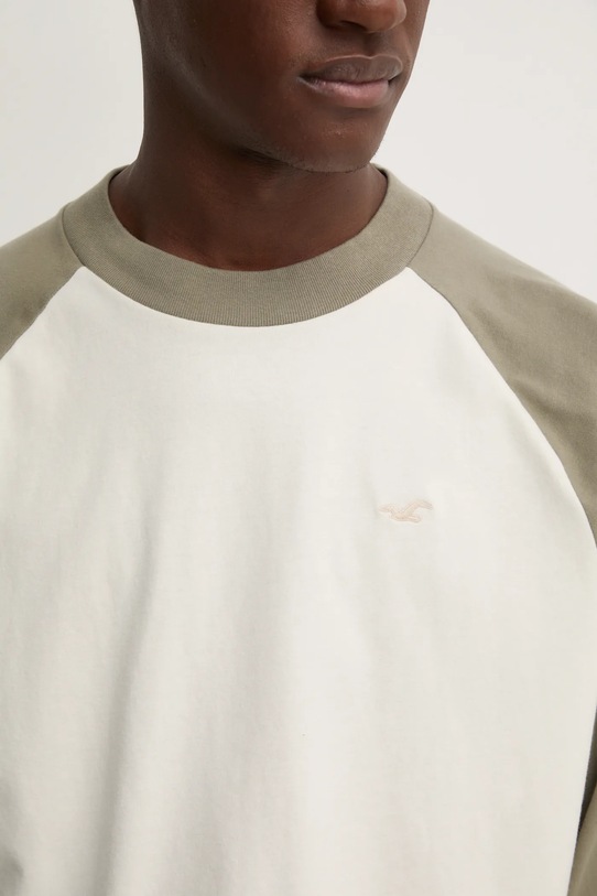 Hollister Co. longsleeve bawełniany KI324.4170.330 beżowy