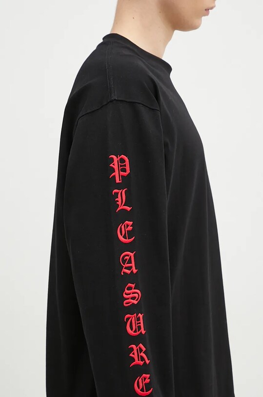 Pamučna majica dugih rukava PLEASURES Oe Heavyweight Long Sleeve crna P24F045