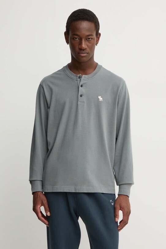 Abercrombie & Fitch longsleeve bawełniany bawełna szary KI124.4534.120