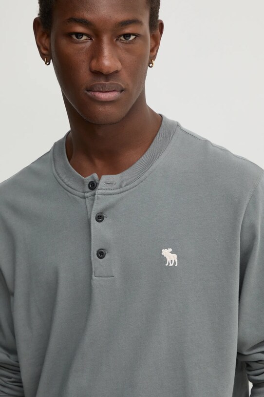 Abercrombie & Fitch longsleeve bawełniany szary KI124.4534.120