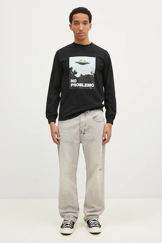 Хлопковый лонгслив No Problemo Visitors NP60024.02 чёрный