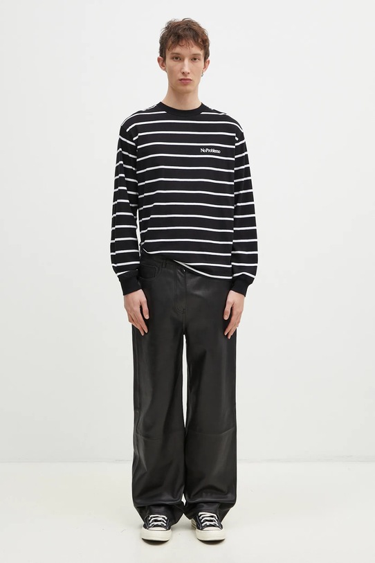 Pamučna majica dugih rukava No Problemo Mini Problemo NP60030.02 crna