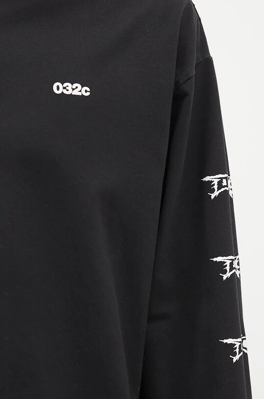 032C longsleeve din bumbac ''Nerve Shatter'' Boxy Longsleeve F24.URC.0251.050 negru