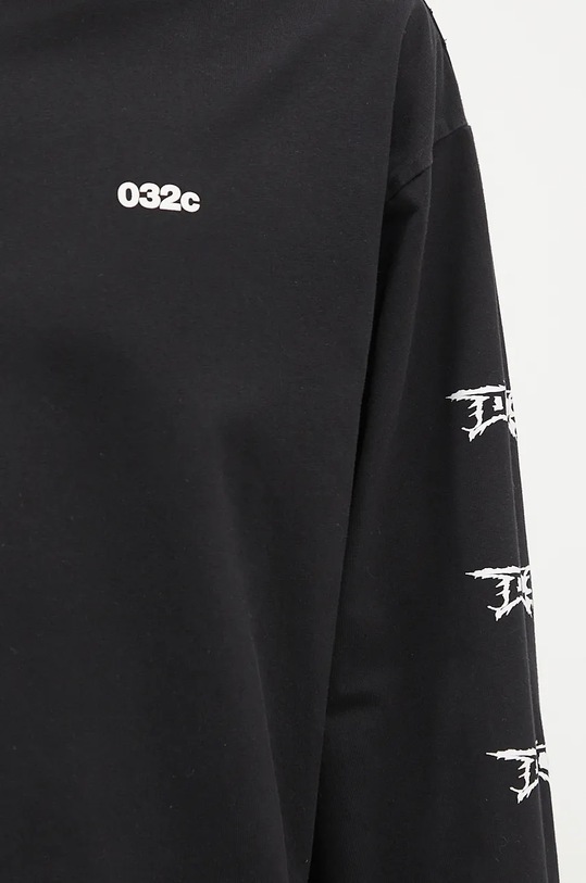 Бавовняний лонгслів 032C ''Nerve Shatter'' Boxy Longsleeve F24.URC.0251.050 чорний