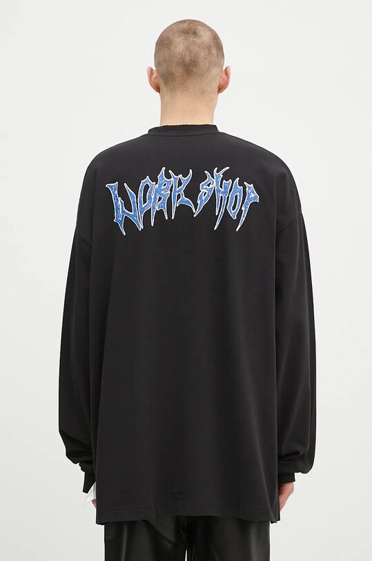 Odzież 032C longsleeve bawełniany ''Office Fruit'' Oversized Longsleeve F24.URC.0271.050 czarny