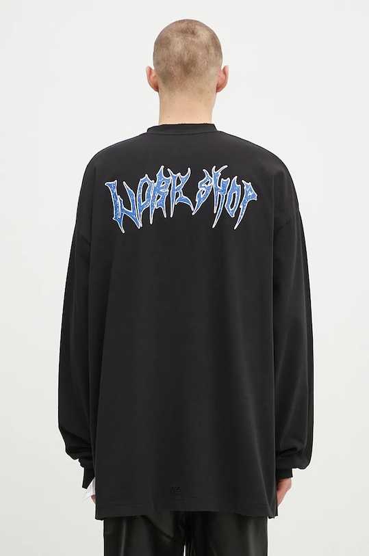 Abbigliamento 032C top a maniche lunghe in cotone ''Office Fruit'' Oversized Longsleeve F24.URC.0271.050 nero