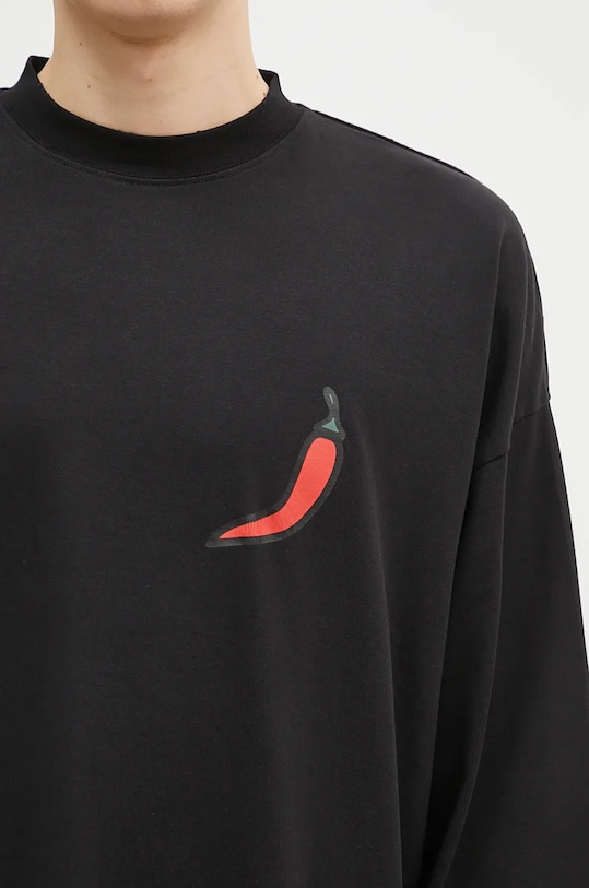 032C longsleeve bawełniany ''Office Fruit'' Oversized Longsleeve czarny F24.URC.0271.050