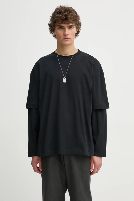 Études Studio camicia a maniche lunghe rilassato nero H24MMTSH187