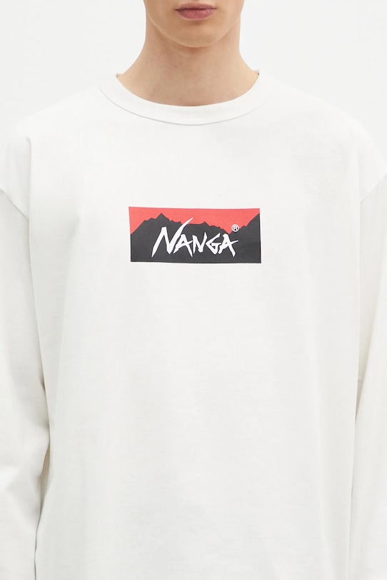 Nanga longsleeve Eco Hybrid Box Logo Longsleeve biały NW2431.1E150.A