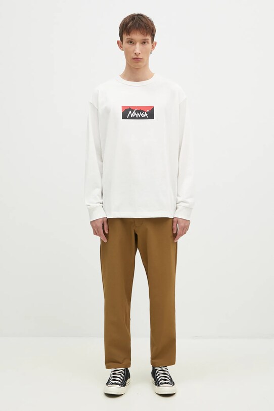 Nanga longsleeve Eco Hybrid Box Logo Longsleeve NW2431.1E150.A alb