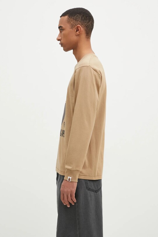A Bathing Ape longsleeve din bumbac By Bathing Ape Longsleeve 1K80111015 bej AW24