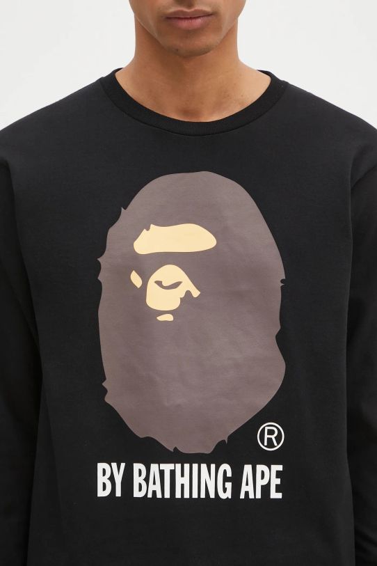 Βαμβακερή μπλούζα με μακριά μανίκια A Bathing Ape By Bathing Ape Longsleeve μαύρο 1K80111015