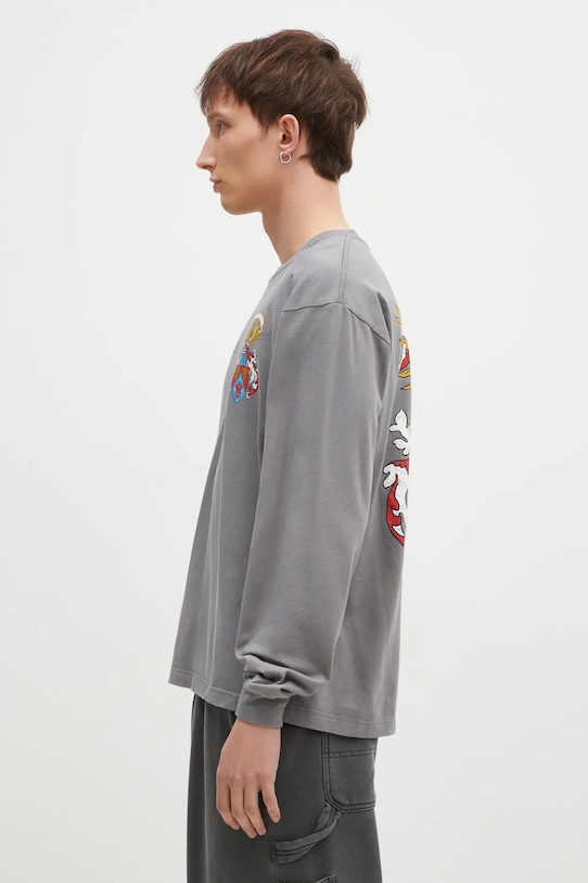 Bavlněné tričko s dlouhým rukávem NEIGHBORHOOD Tee Longsleeve-13 242PCNH.LT13 šedá AW24