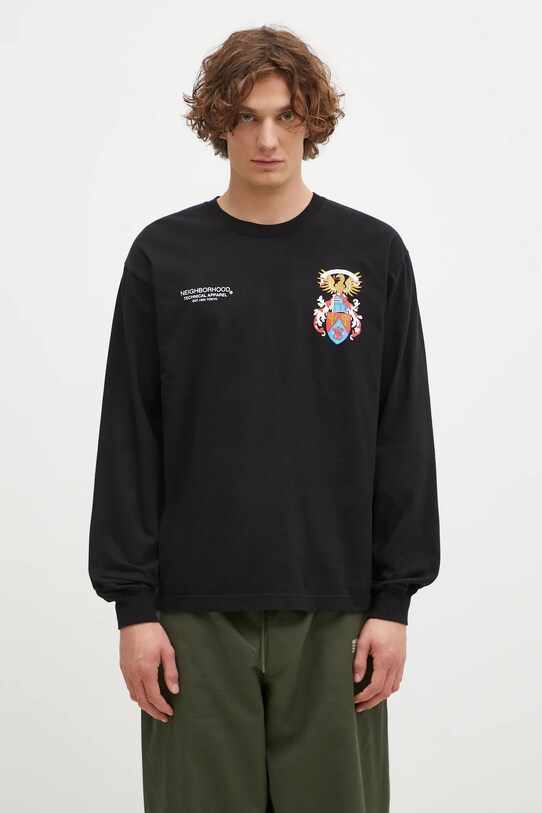 Abbigliamento NEIGHBORHOOD top a maniche lunghe in cotone Tee Longsleeve-13 242PCNH.LT13 nero