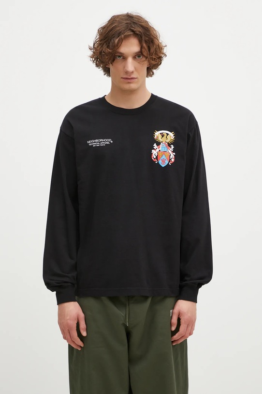 Дрехи Памучна блуза с дълги ръкави NEIGHBORHOOD Tee Longsleeve-13 242PCNH.LT13 черен
