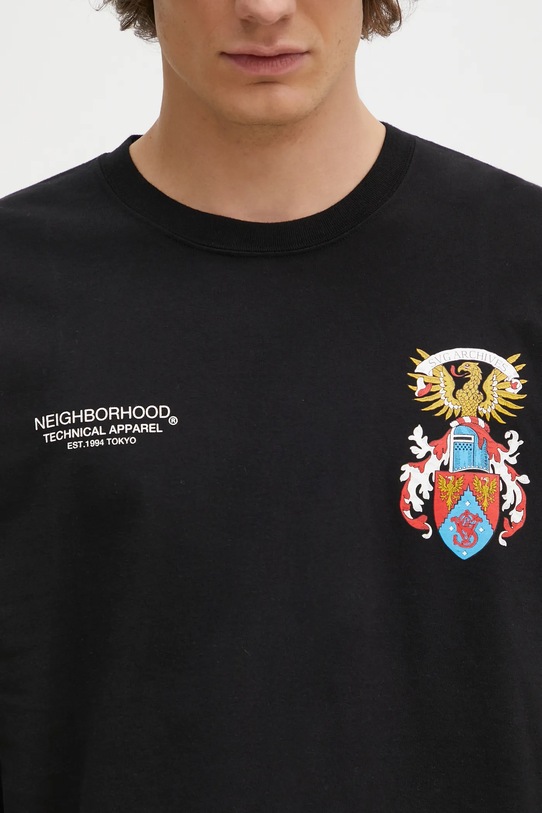 Памучна блуза с дълги ръкави NEIGHBORHOOD Tee Longsleeve-13 черен 242PCNH.LT13