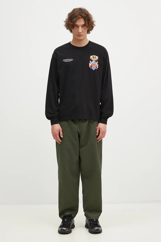 Памучна блуза с дълги ръкави NEIGHBORHOOD Tee Longsleeve-13 242PCNH.LT13 черен