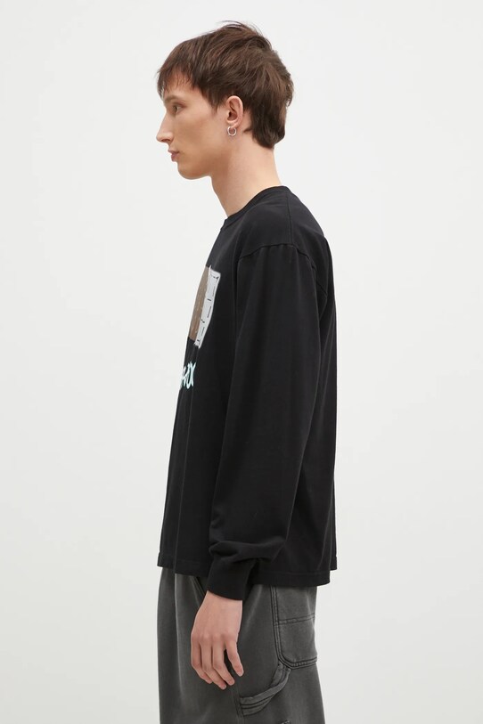 Βαμβακερή μπλούζα με μακριά μανίκια NEIGHBORHOOD Tee Longsleeve-13 242PCNH.LT18 μαύρο AW24