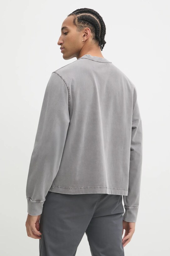 Oblečení Bavlněné tričko s dlouhým rukávem Abercrombie & Fitch KI123.4080.140 šedá