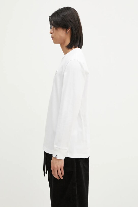 Памучна блуза с дълги ръкави AAPE Moon Face Logo AAPLTM1540XXN бял AW24