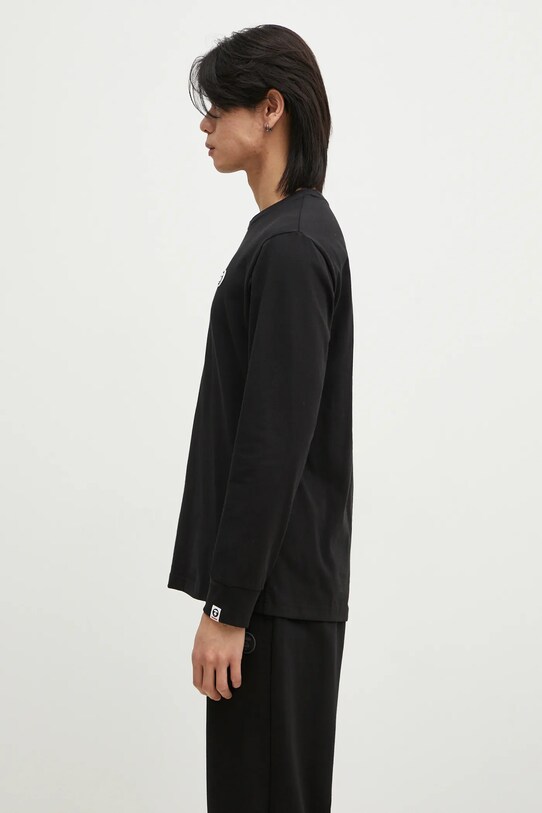 Хлопковый лонгслив AAPE Moon Face Logo AAPLTM1540XXN чёрный AW24