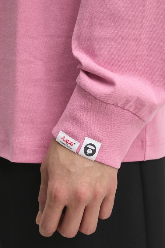 AAPE cotton longsleeve top Basic Long pink AAPLTM1559XXN