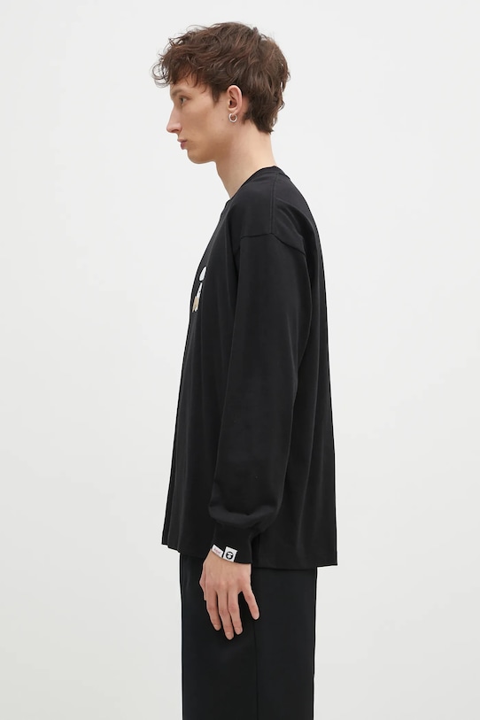 Хлопковый лонгслив AAPE Basic Long AAPLTM1559XXN чёрный AW24